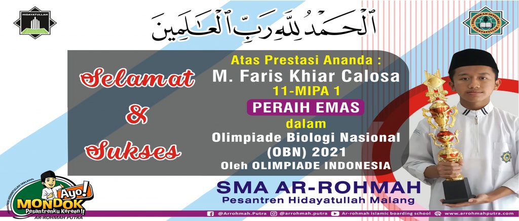 SMA Ar-Rohmah Meraih Medali Emas Pada Olimpade Biologi Nasional (OBN) 2021 5 01 OSB