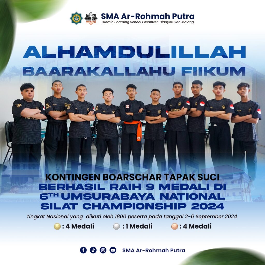 Tampil di 6th UM Surabaya National Silat Championship (UNSC) 2024, Santri SMA Ar-Rohmah Putra Boyong 9 Medali