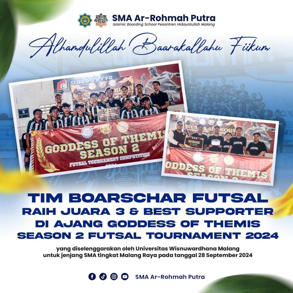 SMA Ar-Rohmah Putra Juara III Lomba Futsal Se-Malang Raya