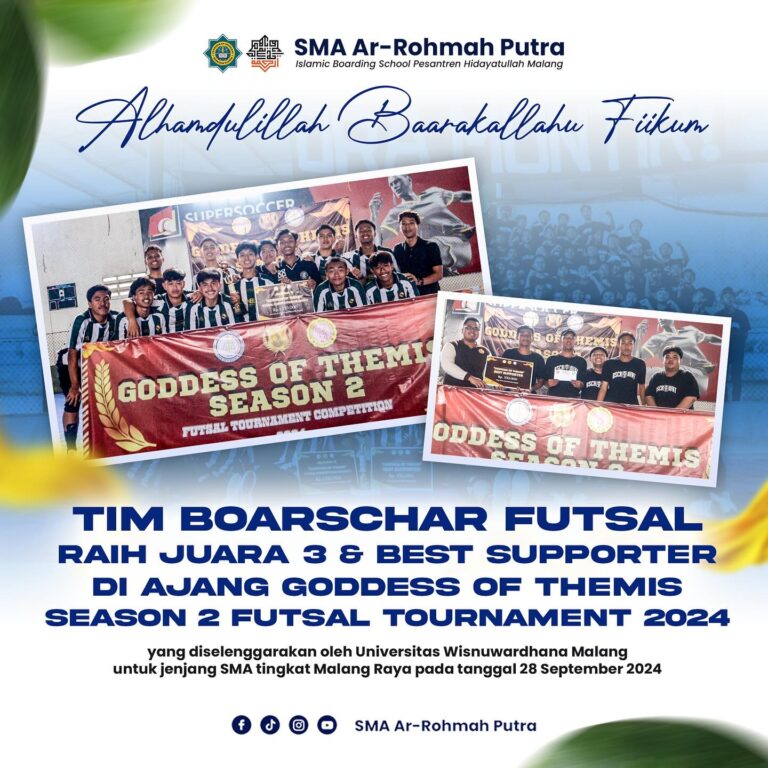 SMA Ar-Rohmah Putra Juara III Lomba Futsal Se-Malang Raya