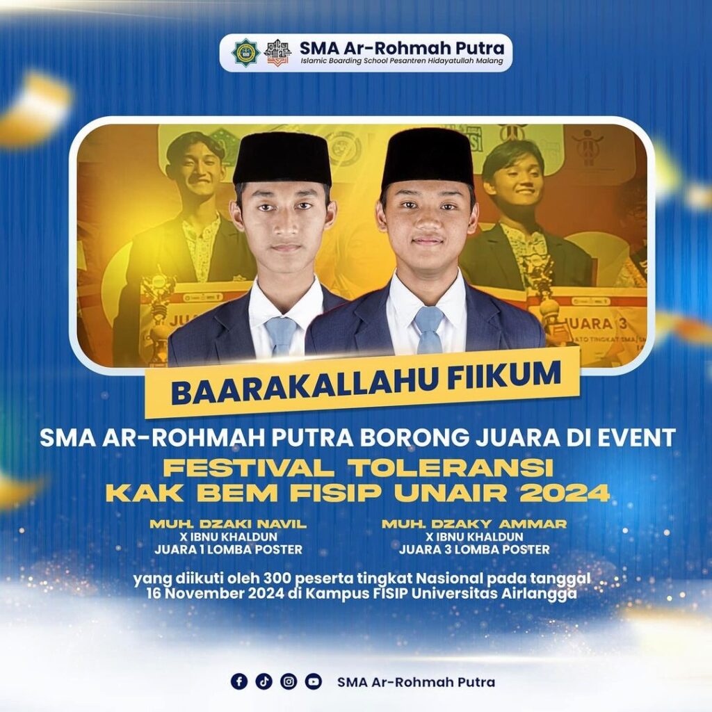 SMA Ar-Rohmah Putra Borong Juara Festival Toleransi Universitas Airlangga 2024 8 SMA Ar-Rohmah Putra Borong Juara Festival Toleransi Universitas Airlangga 2024