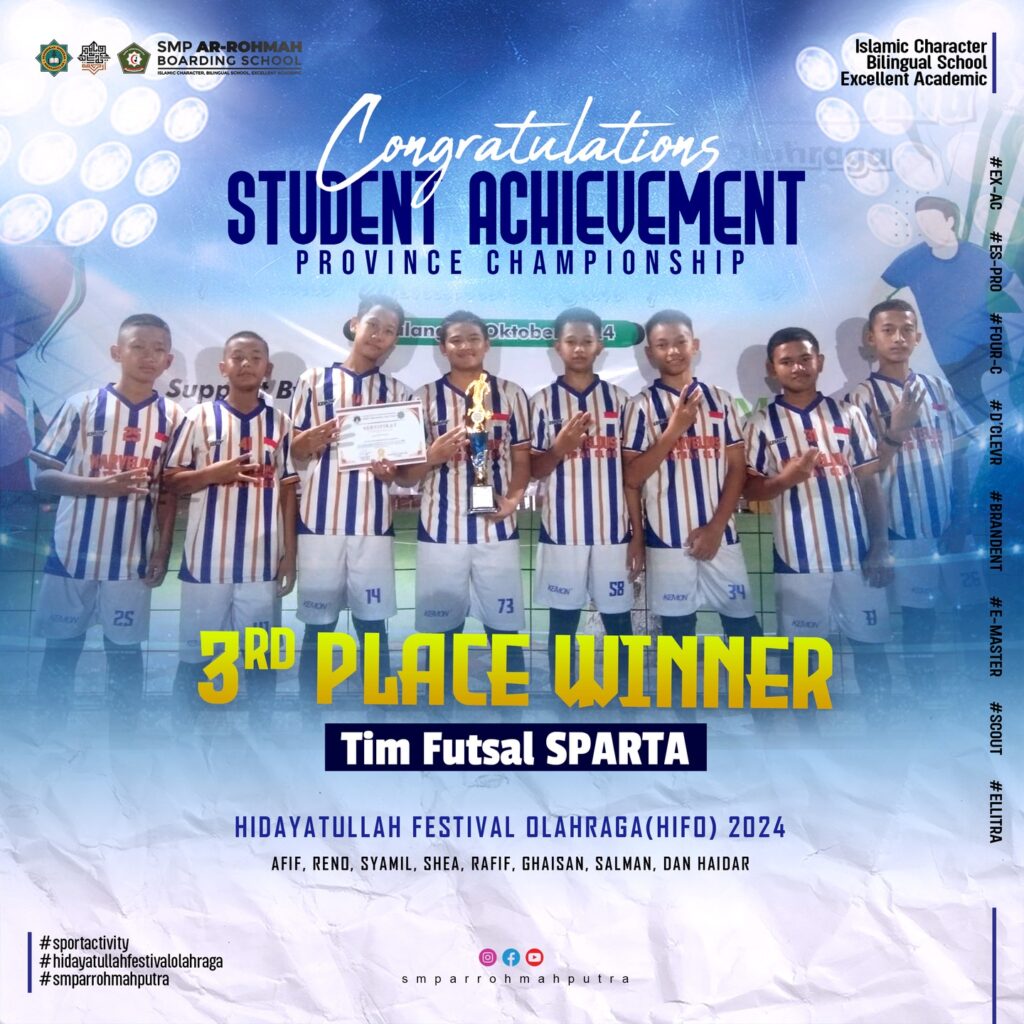 Bangga! SMP Ar-Rohmah Putra Sabet Juara III di Turnamen Futsal Hidayatullah Se-Jawa Timur
