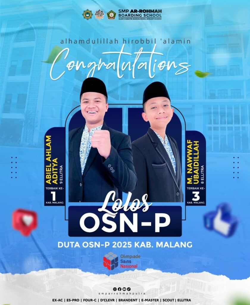 Keren! 2 Santri SMP Ar-Rohmah Putra Lolos OSN Tingkat Provinsi