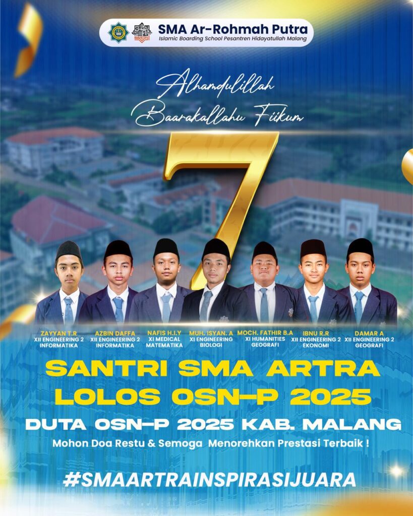7 Santri SMA Ar-Rohmah Putra Wakili Malang di OSN Tingkat Provinsi