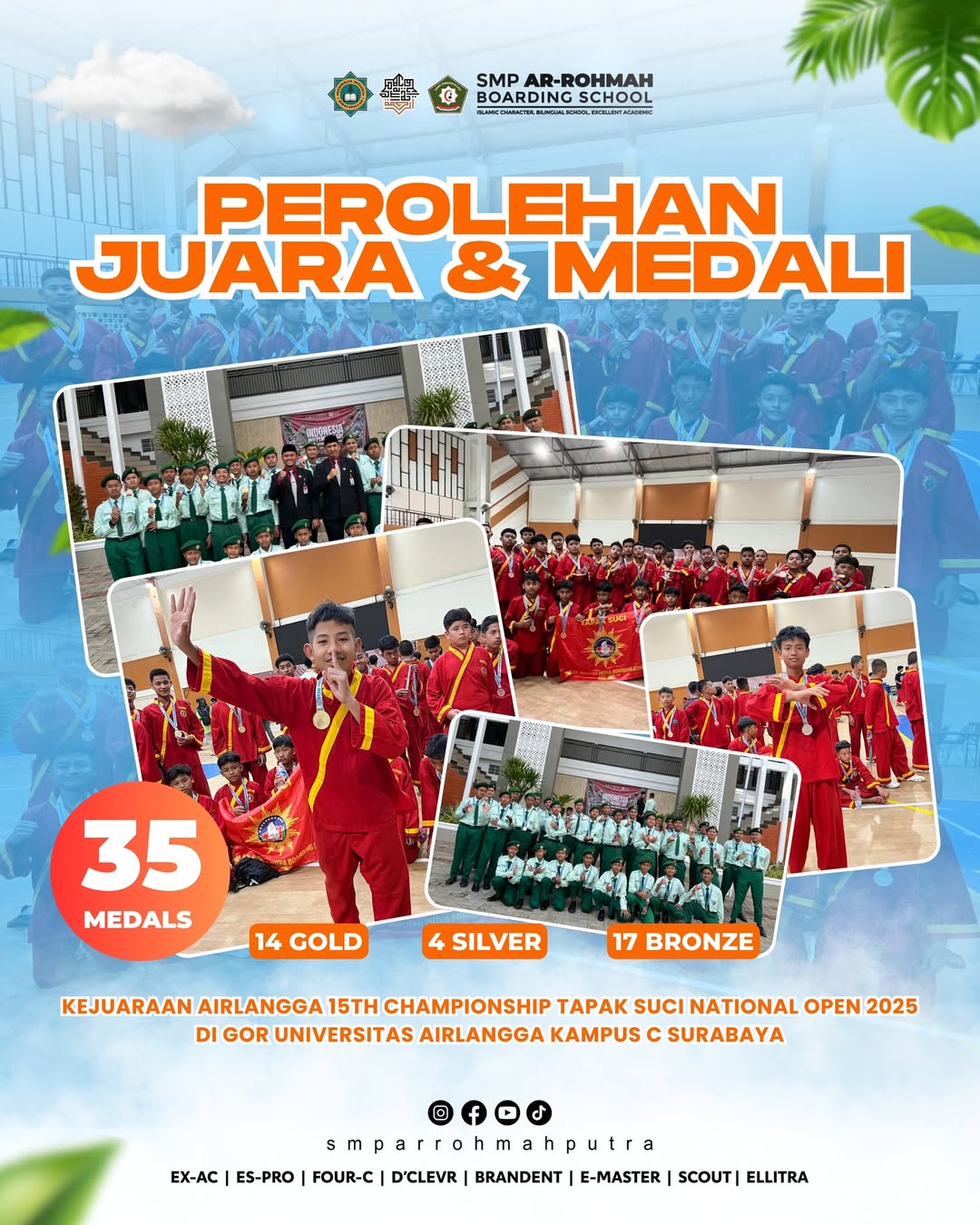 SMP Ar-Rohmah Putra Raih 35 Medali di 15th Airlangga Championship Tapak Suci National Open 2025