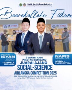 Alhamdulillah baarakallahu fiikum atas prestasi gemilang yang diraih 2 Santri SMA AR ROHMAH BER