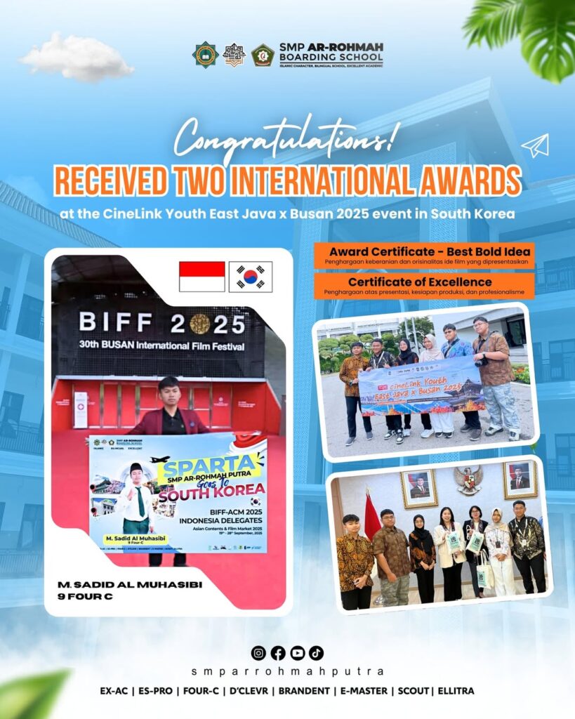 Keren! Santri SMP Ar-Rohmah Putra Raih 2 Penghargaan di Busan International Film Festival 2025 1 Keren! Santri SMP Ar-Rohmah Putra Raih 2 Penghargaan di Busan International Film Festival 2025