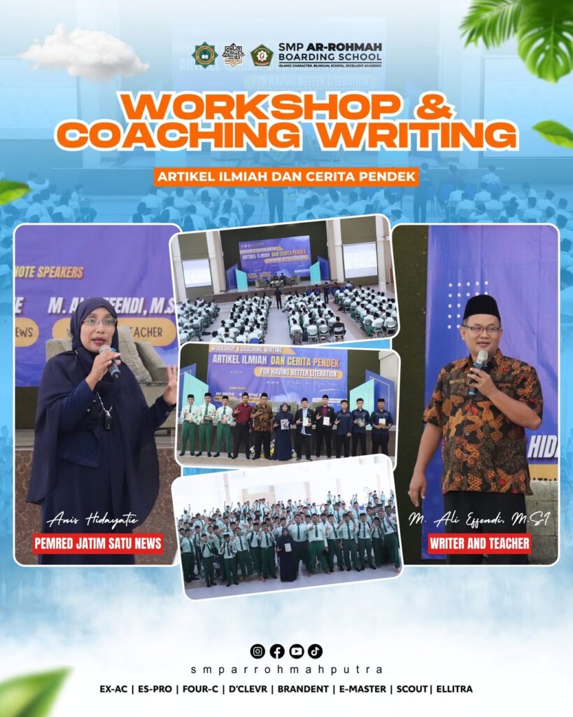 VIRAL! Bukan Cuma Teori, Sekolah Ini 'Paksa' Santri Jadi Penulis Novel dan Karya Ilmiah Tiap Tahun. Begini Caranya! 11 Dalam rangka meningkatkan budaya literasiSMP Ar Rohmah Boarding School menggelarWorkshop Coac