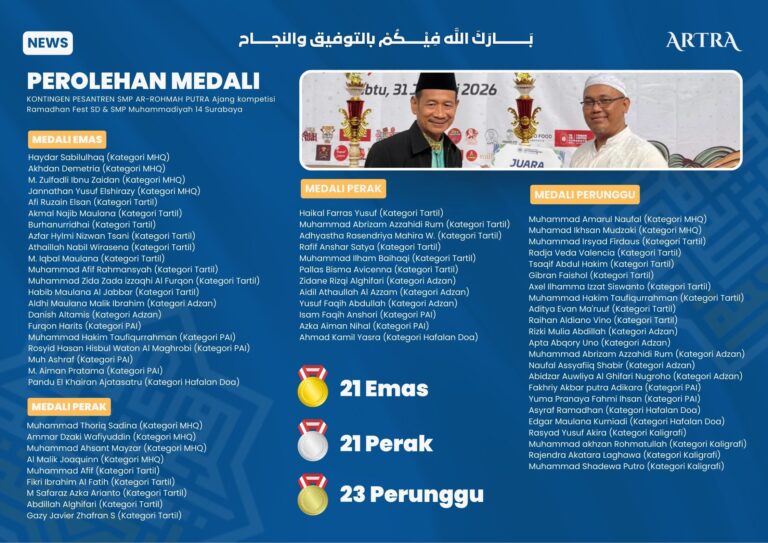 Borong 65 Medali, SMP Ar-Rohmah Putra Malang Raih Juara Umum di Ramadhan Fest 2026