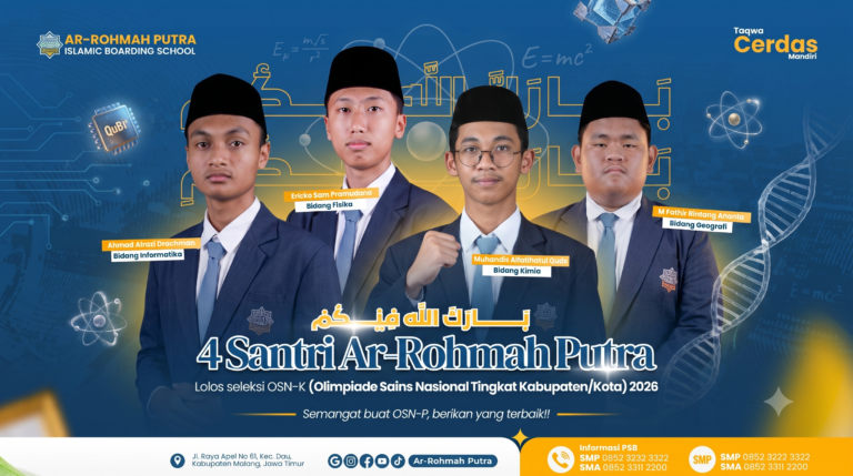 Gebrak Awal Tahun Pelajaran! 4 Jagoan Sains SMA Ar-Rohmah Putra Sukses Tembus OSN-K 2026