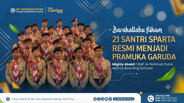 Dua Puluh Stau Siswa SMP Ar-Rohmah Putra Resmi Dilantik Jadi Pramuka Garuda!
